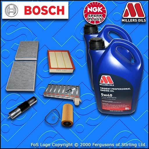 SERVICE KIT for BMW 5 SERIES E39 540I OIL AIR FUEL CABIN FILTER PLUGS +OIL 96-98