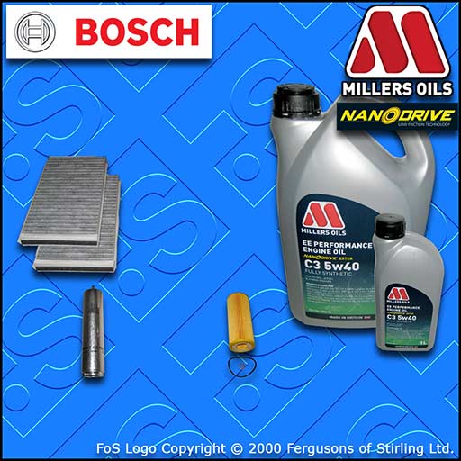 SERVICE KIT BMW 5 SERIES 520D E60 E61 M47 OIL FUEL CABIN FILTER +OIL (2005-2007)