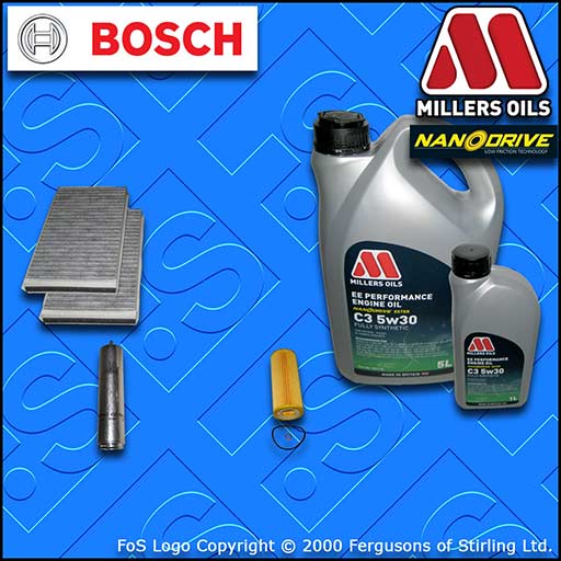 SERVICE KIT BMW 5 SERIES 520D E60 E61 M47 OIL FUEL CABIN FILTER +OIL (2005-2007)