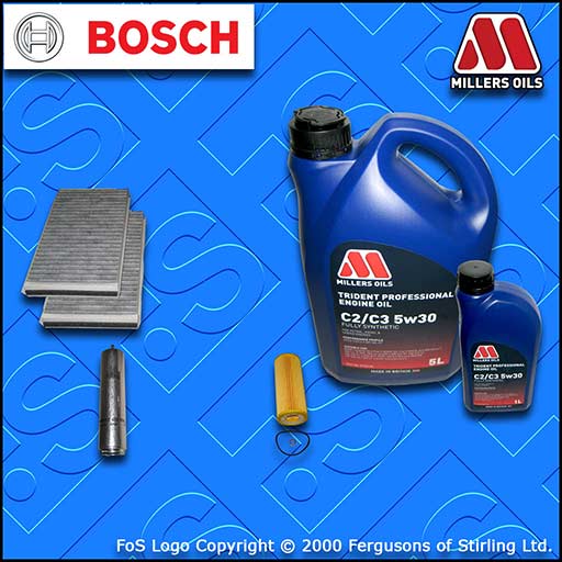 SERVICE KIT BMW 5 SERIES 520D E60 E61 M47 OIL FUEL CABIN FILTER +OIL (2005-2007)