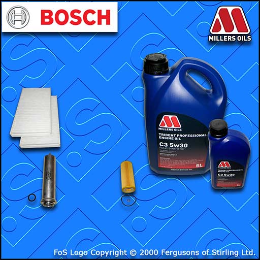 SERVICE KIT BMW 5 SERIES 520D E60 E61 M47 OIL FUEL CABIN FILTER +OIL (2005-2007)