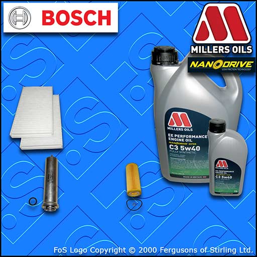 SERVICE KIT BMW 5 SERIES 520D E60 E61 M47 OIL FUEL CABIN FILTER +OIL (2005-2007)