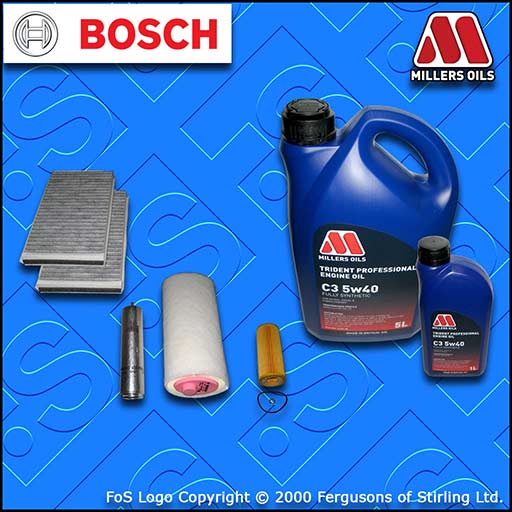 SERVICE KIT BMW 5 SERIES 520D E60 E61 M47 OIL AIR FUEL CABIN FILTER +OIL (05-07)