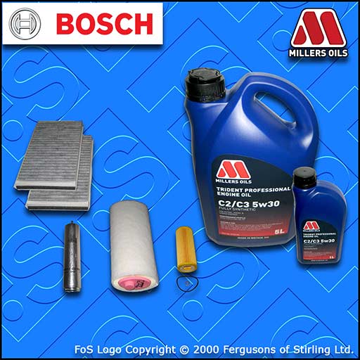 SERVICE KIT BMW 5 SERIES 520D E60 E61 M47 OIL AIR FUEL CABIN FILTER +OIL (05-07)