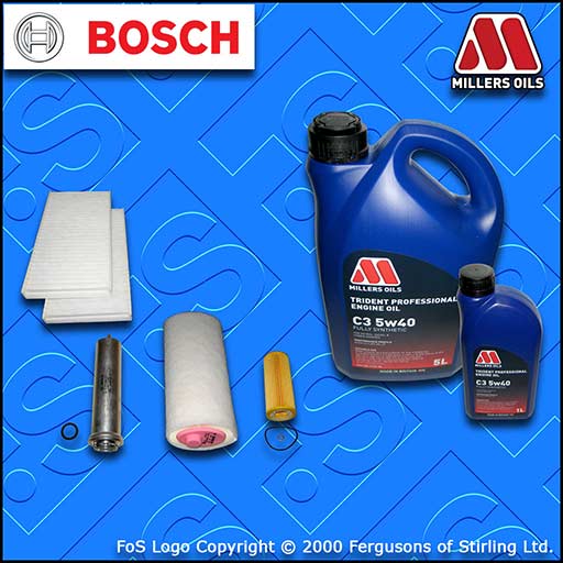 SERVICE KIT BMW 5 SERIES 520D E60 E61 M47 OIL AIR FUEL CABIN FILTER +OIL (05-07)