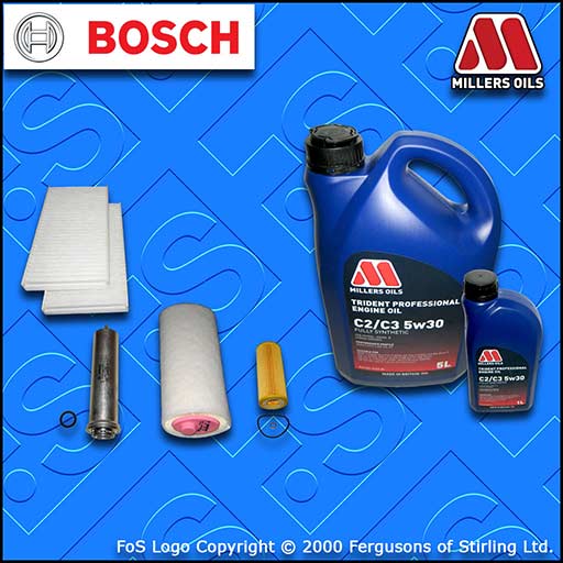 SERVICE KIT BMW 5 SERIES 520D E60 E61 M47 OIL AIR FUEL CABIN FILTER +OIL (05-07)