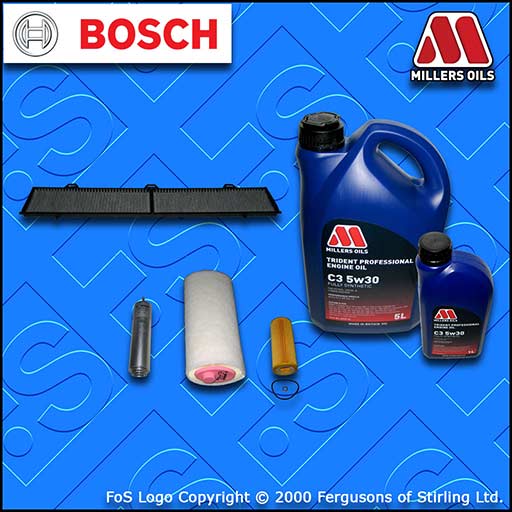 SERVICE KIT BMW 3 SERIES 320D M47 E90 E91 OIL AIR FUEL CABIN FILTER +OIL (05-07)