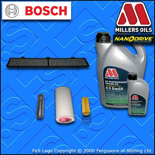 SERVICE KIT BMW 3 SERIES 318D M47 E90 E91 OIL AIR FUEL CABIN FILTER +OIL (05-07)