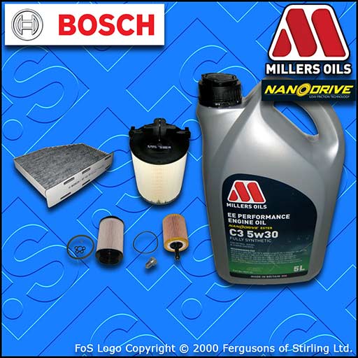 SERVICE KIT for VW CADDY (2K) 2.0 SDI OIL AIR FUEL CABIN FILTER +OIL (2004-2006)