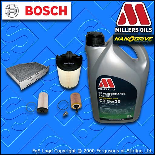 SERVICE KIT for VW CADDY (2K) 2.0 SDI OIL AIR FUEL CABIN FILTER +OIL (2005-2010)