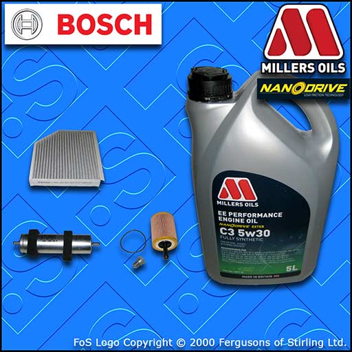 SERVICE KIT AUDI A4 (8K/B8) 2.0 TDI CAG CAH CME OIL FUEL CABIN FILTER +OIL 07-15