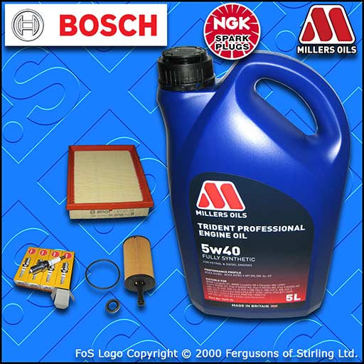 SERVICE KIT for PEUGEOT 206 1.1 OIL AIR FILTERS PLUGS +5w40 FS OIL (2000-2003)