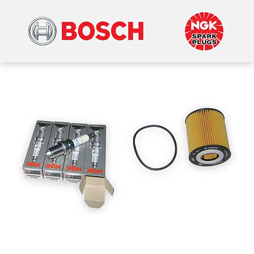 Bosch Service Kit For Mini Cooper S (R50 R53, 2002-2006) – Oil, Air Filters, Spark Plugs & Engine Oil