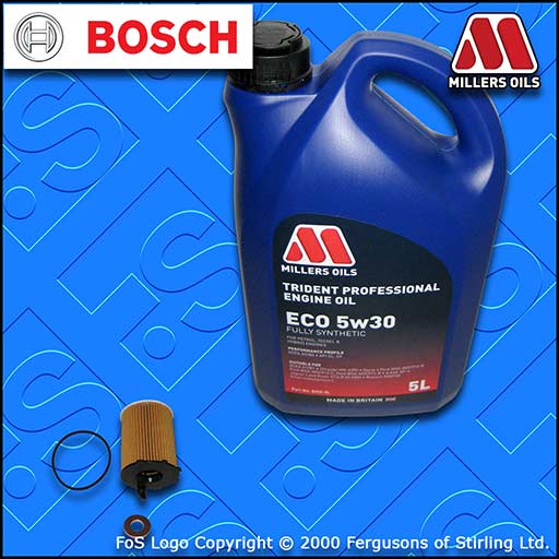 SERVICE KIT for FORD FOCUS C-MAX 1.6 TDCI OIL FILTER +5L MILLERS OIL (2003-2007)