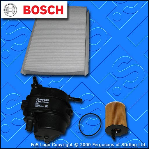 SERVICE KIT for PEUGEOT 307 1.4 HDI BOSCH OIL FUEL CABIN FILTERS (2001-2005)