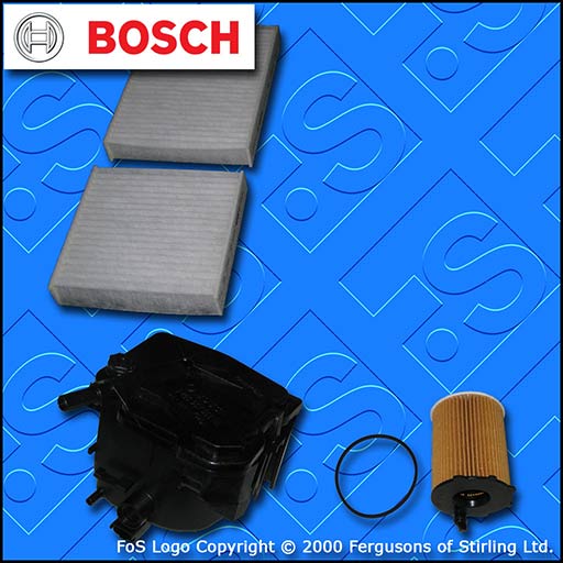 SERVICE KIT for PEUGEOT 207 1.6 HDI CC SW OIL FUEL CABIN FILTER (2006-2009)