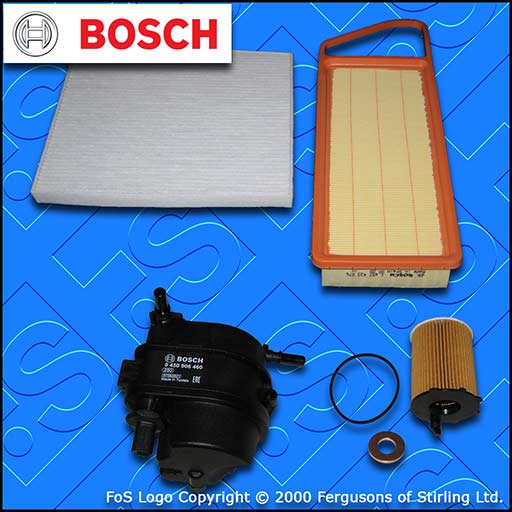 SERVICE KIT for PEUGEOT BIPPER 1.4 HDI BOSCH OIL AIR FUEL CABIN FILTER 2007-2014