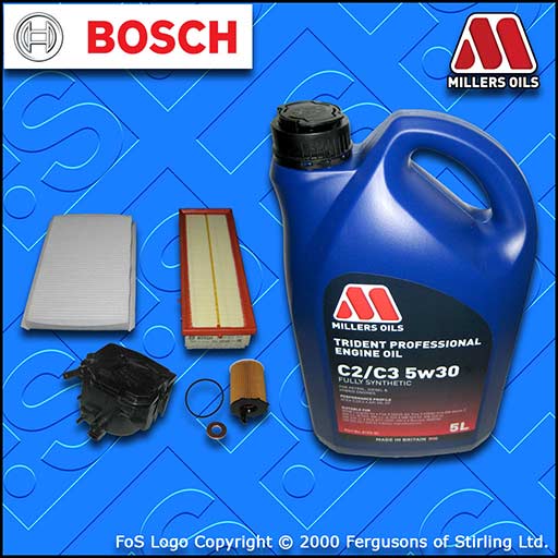 SERVICE KIT PEUGEOT 307 1.6 HDI CC SW OIL AIR FUEL CABIN FILTER +OIL (2004-2013)