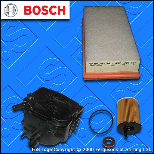 SERVICE KIT for PEUGEOT 407 1.6 HDI BOSCH OIL AIR FUEL FILTERS (2004-2010)