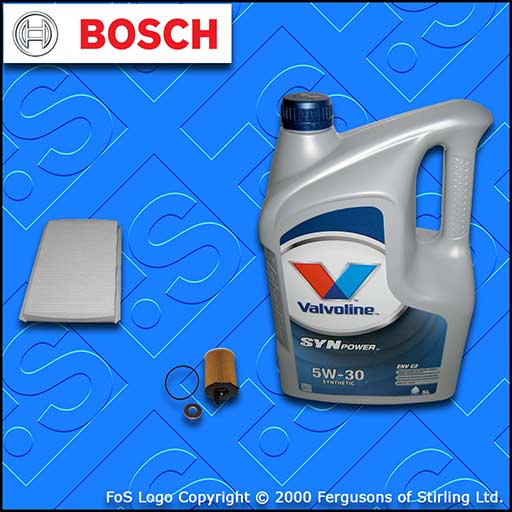 SERVICE KIT for PEUGEOT 308 1.6 HDI CC SW OIL CABIN FILTER +5w30 OIL (2007-2010)