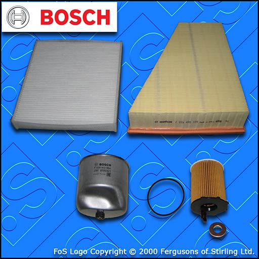 SERVICE KIT for FORD S-MAX 1.6 TDCI BOSCH OIL AIR FUEL CABIN FILTERS (2011-2014)