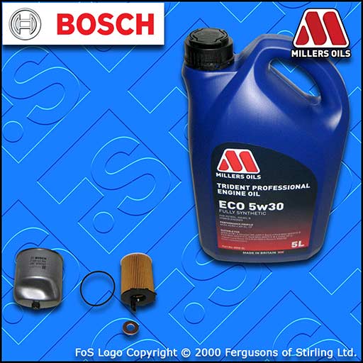 SERVICE KIT for FORD S-MAX 1.6 TDCI OIL FUEL FILTER +5w30 LL OIL (2011-2014)