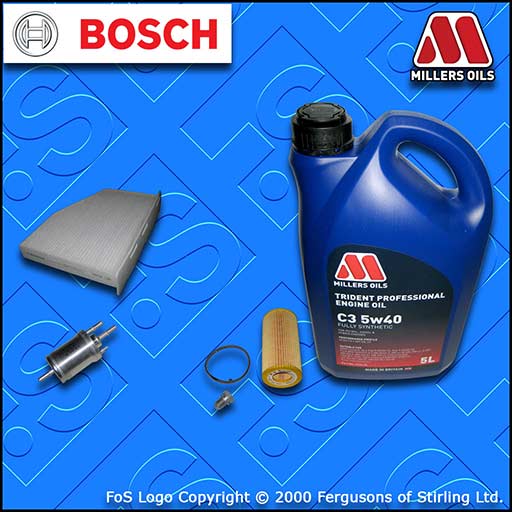 SERVICE KIT for VW SCIROCCO 2.0 R OIL FUEL CABIN FILTER +5w40 LL OIL (2009-2017)