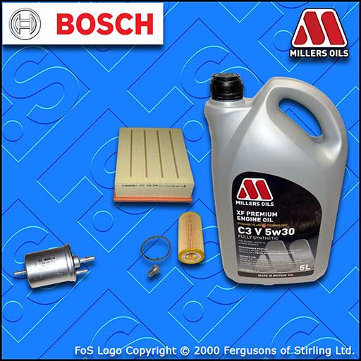 SERVICE KIT AUDI A4 (B7) 2.0 16V TFSI OIL AIR FUEL FILTERS +5w30 OIL (2004-2008)