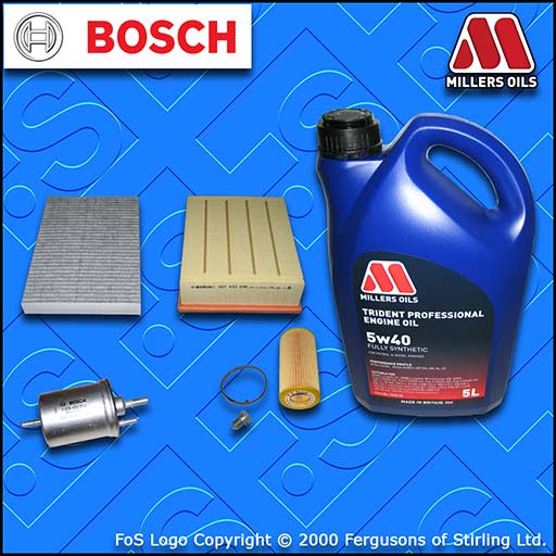 SERVICE KIT AUDI A4 (B7) 2.0 16V TFSI OIL AIR FUEL CABIN FILTER +OIL (2004-2008)