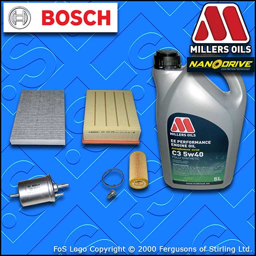 SERVICE KIT AUDI A4 (B7) 2.0 16V TFSI OIL AIR FUEL CABIN FILTER +OIL (2004-2008)