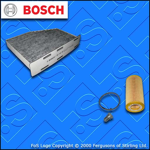 SERVICE KIT for VW SCIROCCO 2.0 R BOSCH OIL CARBON CABIN FILTERS (2009-2017)