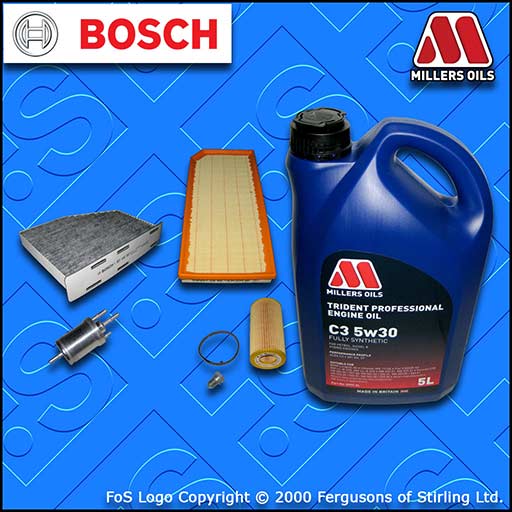 SERVICE KIT for AUDI S3 (8P) 2.0 TFSI OIL AIR FUEL CABIN FILTER +OIL (2006-2013)