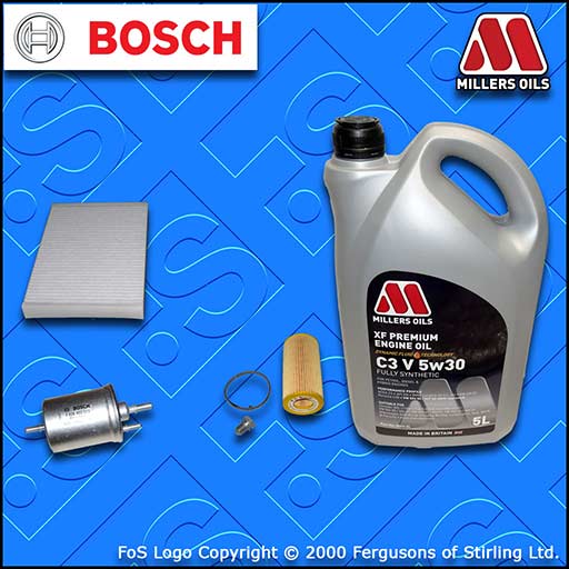 SERVICE KIT AUDI A4 (B7) 2.0 16V TFSI OIL FUEL CABIN FILTER+5w30 OIL (2004-2008)