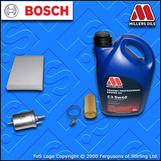 SERVICE KIT AUDI A4 (B7) 2.0 16V TFSI OIL FUEL CABIN FILTER+5w40 OIL (2004-2008)