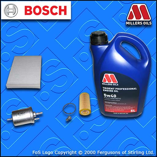 SERVICE KIT AUDI A4 (B7) 2.0 16V TFSI OIL FUEL CABIN FILTER+5w40 OIL (2004-2008)