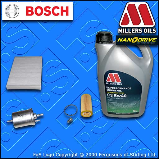 SERVICE KIT AUDI A4 (B7) 2.0 16V TFSI OIL FUEL CABIN FILTER+5w40 OIL (2004-2008)