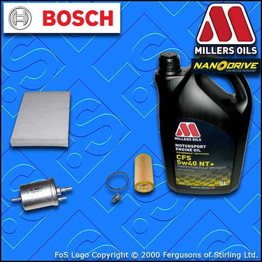 SERVICE KIT AUDI A4 (B7) 2.0 16V TFSI OIL FUEL CABIN FILTER+5w40 OIL (2004-2008)