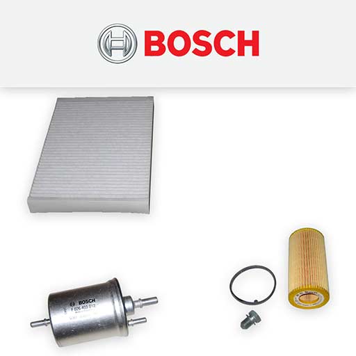 Bosch Service Kit For Audi A4 2.0 TDI 2007-2015 - Oil, Air, Fuel, Cabin Filters