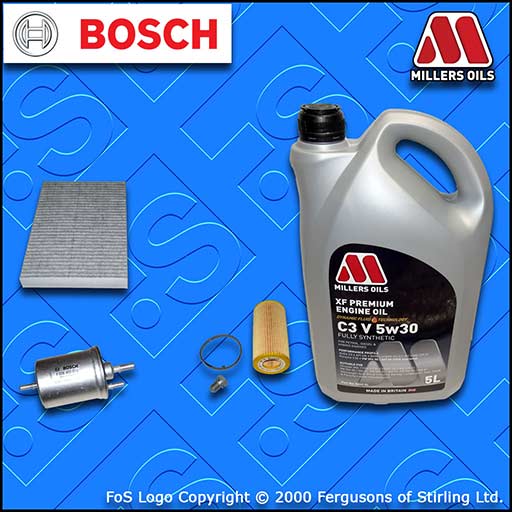 SERVICE KIT AUDI A4 (B7) 2.0 16V TFSI OIL FUEL CABIN FILTER+5w30 OIL (2004-2008)