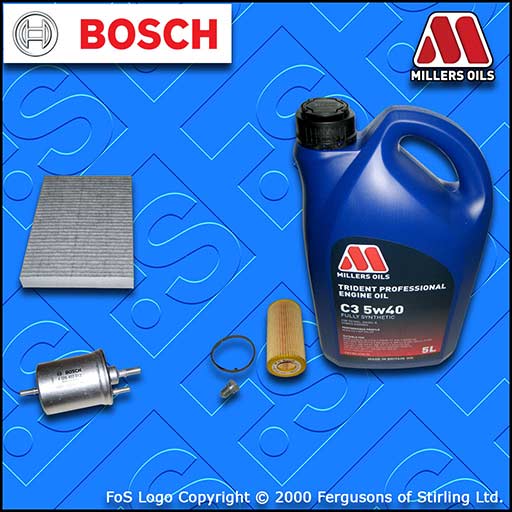 SERVICE KIT AUDI A4 (B7) 2.0 16V TFSI OIL FUEL CABIN FILTER+5w40 OIL (2004-2008)