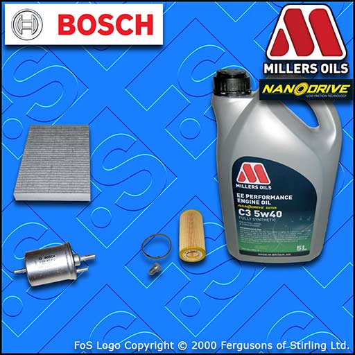 SERVICE KIT AUDI A4 (B7) 2.0 16V TFSI OIL FUEL CABIN FILTER+5w40 OIL (2004-2008)