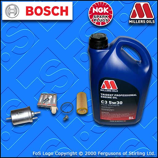 SERVICE KIT AUDI A4 (B7) 2.0 16V TFSI OIL FUEL FILTER PLUGS+5w30 OIL (2004-2008)