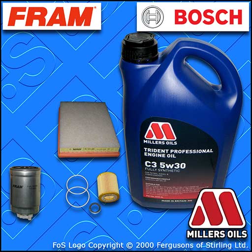 SERVICE KIT for SAAB 9-3 1.9 TID OIL AIR FUEL FILTERS +MILLERS OIL (2005-2009)
