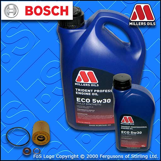 SERVICE KIT for FORD S-MAX 2.0 TDCI OIL FILTER +6L MILLERS OIL (2006-2014)