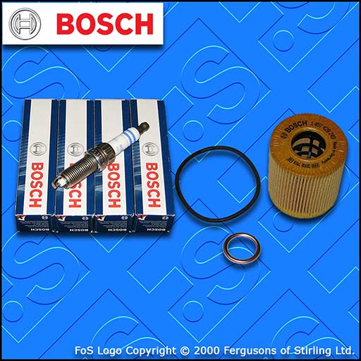 SERVICE KIT for PEUGEOT RCZ 1.6 THP 156 BOSCH OIL FILTER SPARK PLUGS (2010-2016)