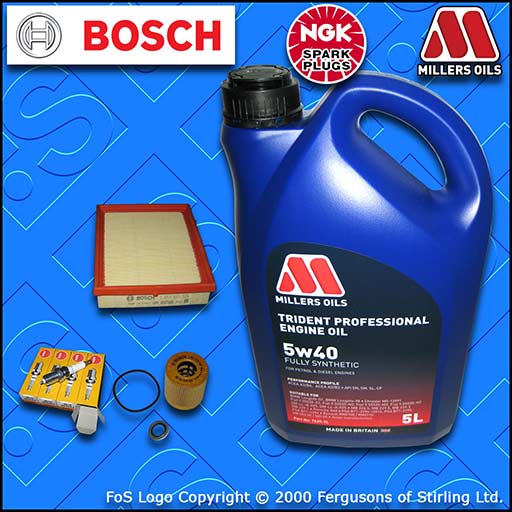 SERVICE KIT for PEUGEOT 206 1.1 OIL AIR FILTERS PLUGS +5w40 FS OIL (2004-2007)