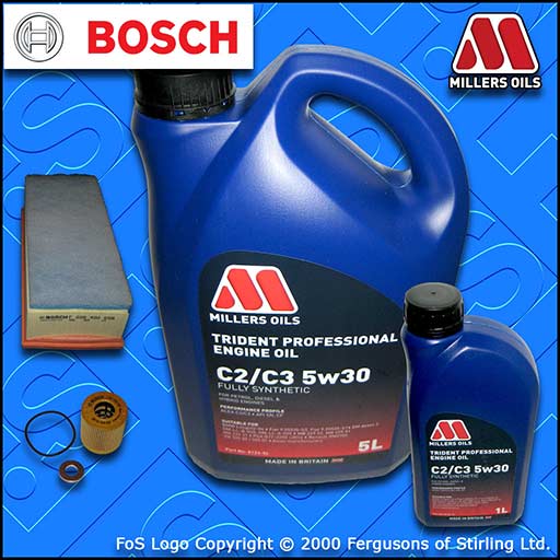 SERVICE KIT for TOYOTA PROACE 2.0 D OIL AIR FILTERS +6L 5w30 LL OIL (2013-2016)
