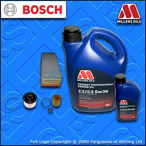 SERVICE KIT for TOYOTA PROACE 2.0 D OIL AIR FUEL FILTERS +5w30 OIL (2013-2016)