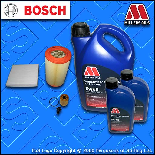 SERVICE KIT for PEUGEOT BOXER 2.2 HDI OIL AIR CABIN FILTER +5w40 OIL (2006-2013)