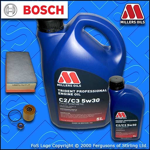 SERVICE KIT for PEUGEOT 5008 2.0 HDI DW10C OIL AIR FILTERS +6L OIL (2009-2017)